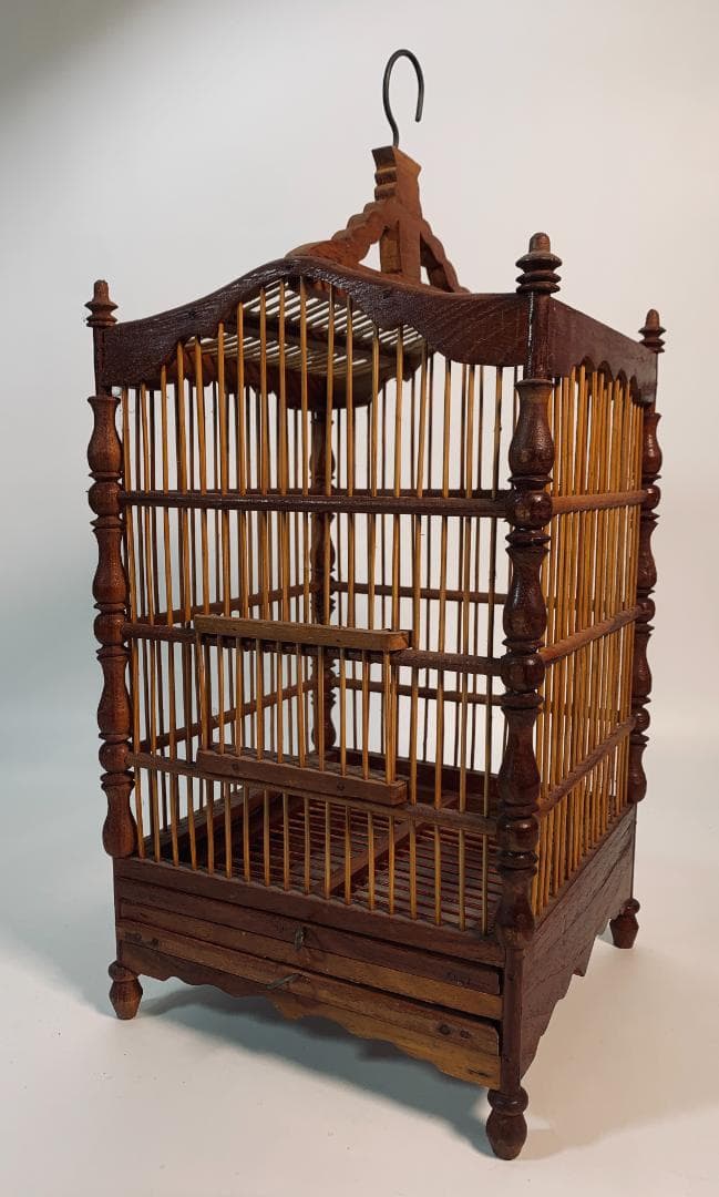木製、木と竹のスタイル鳥かご