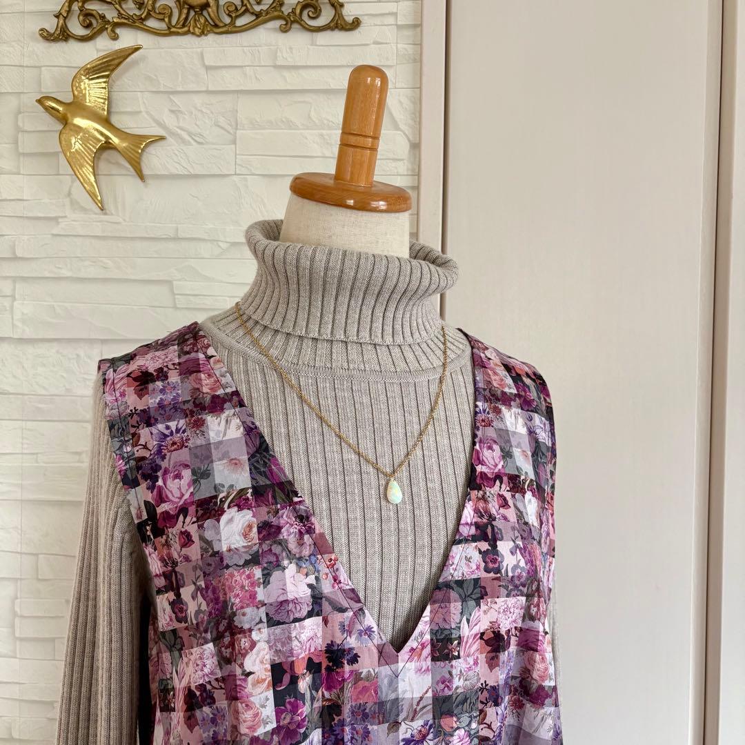 SALE リバティ　アーカイブギンガム　ジャンパースカート　ワンピース