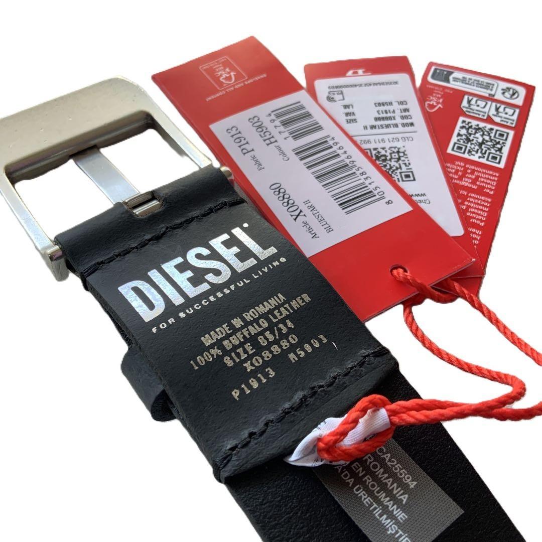 新品　ディーゼル　ベルト　90　BLUESTARⅡ　ブラック　定番　レザー　ロゴ