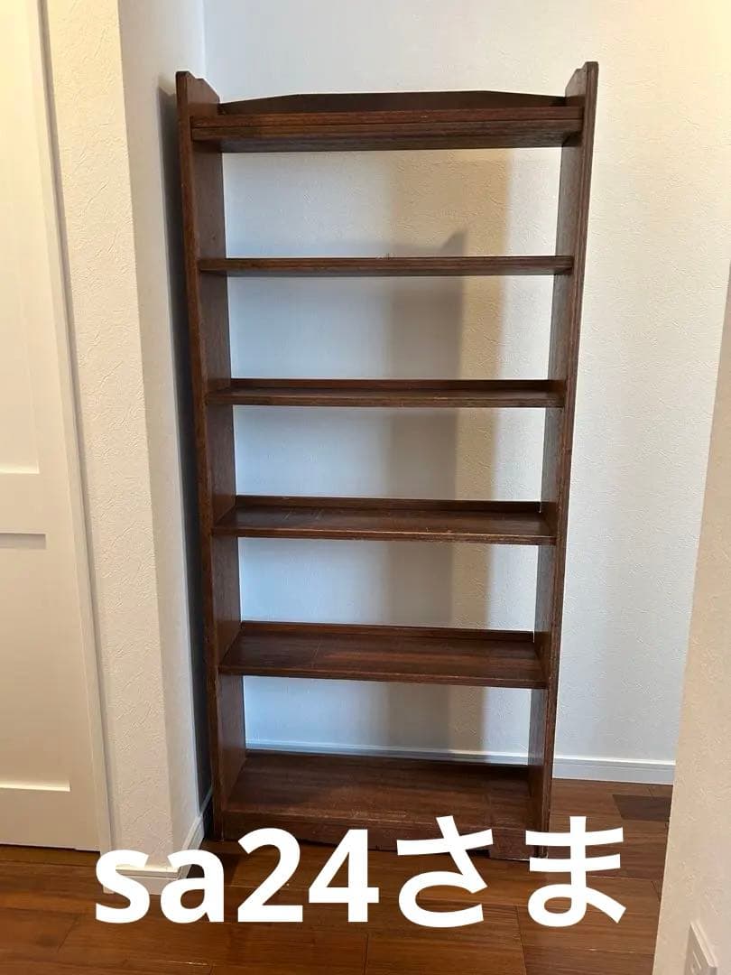 本棚・シェルフ・レトロ・アンティーク木製本棚・木製5段シェルフ ブラウン167㎝