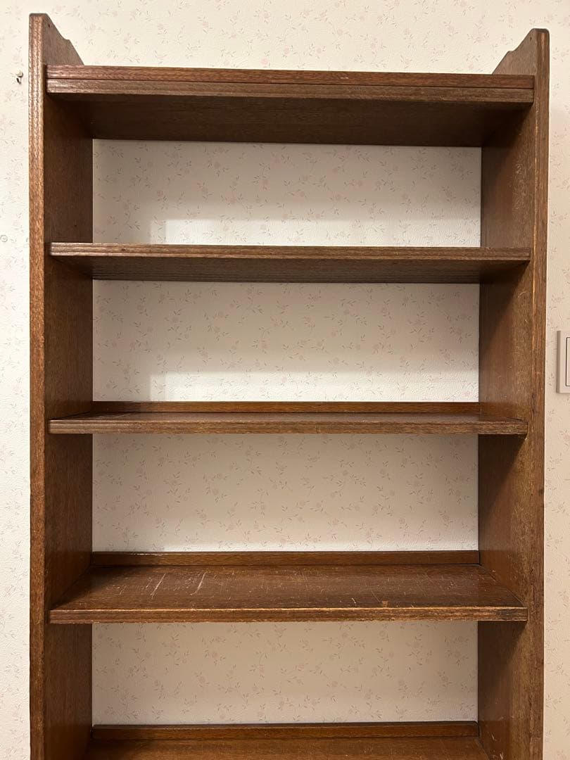 本棚・シェルフ・レトロ・アンティーク木製本棚・木製5段シェルフ ブラウン167㎝