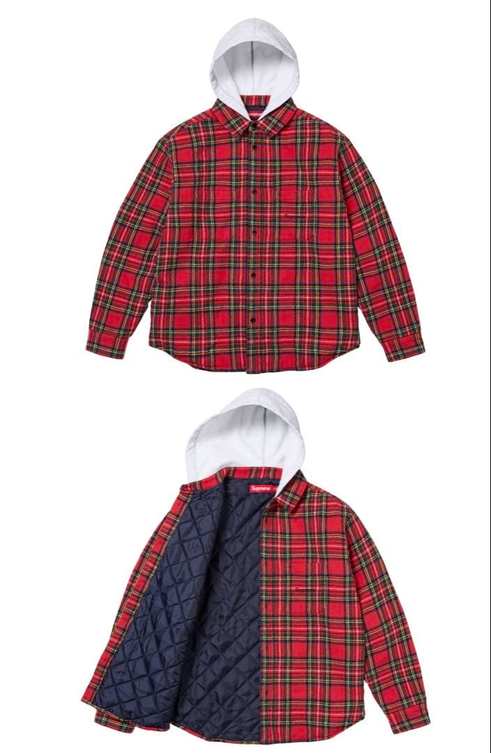 【Supreme】Tartan Flannel Hooded Shirt