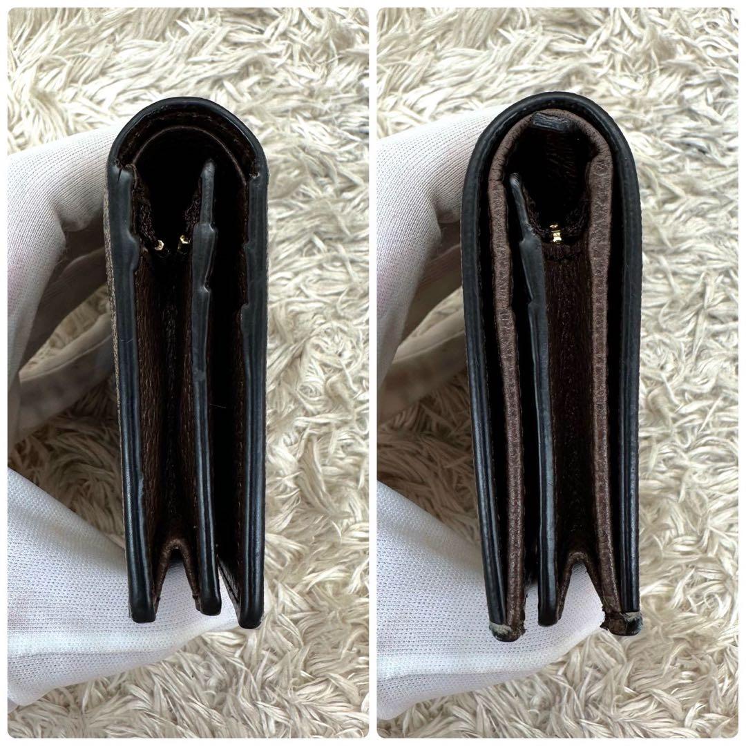 【美品】グッチ 二つ折り財布 ベージュ スプリーム ばにゃにゃ GG柄