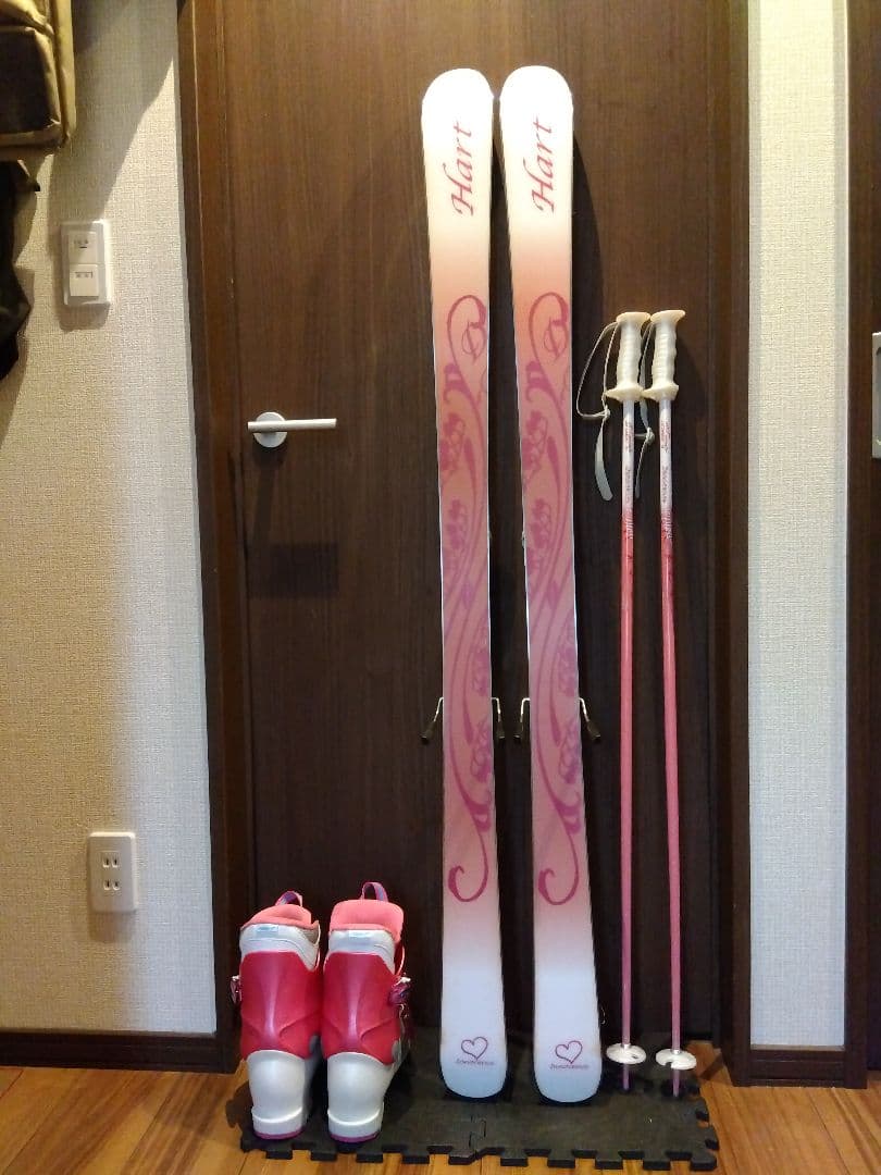 美品/ALL✿HART/学生・レディース用/スキーセット/メンテ・WAX済み✔