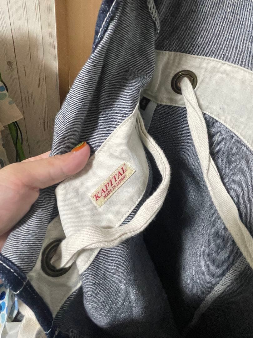 KAPITAL ネイビー サロペット デニム