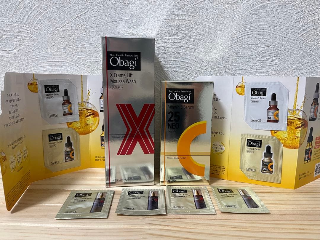 オバジC 25セラムネオ美容液、オバジ炭酸泡洗顔、サンプルセット