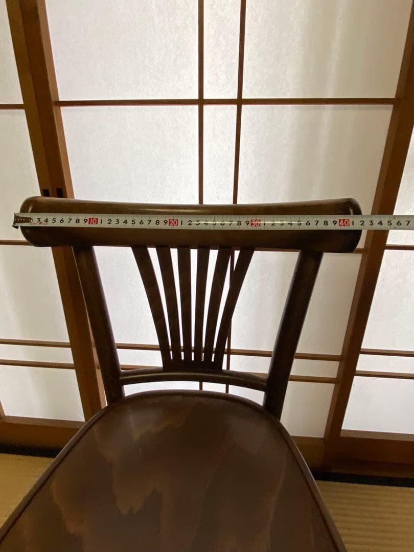 ブラウン 木製 スラットバックチェア(B) フランスベッド製