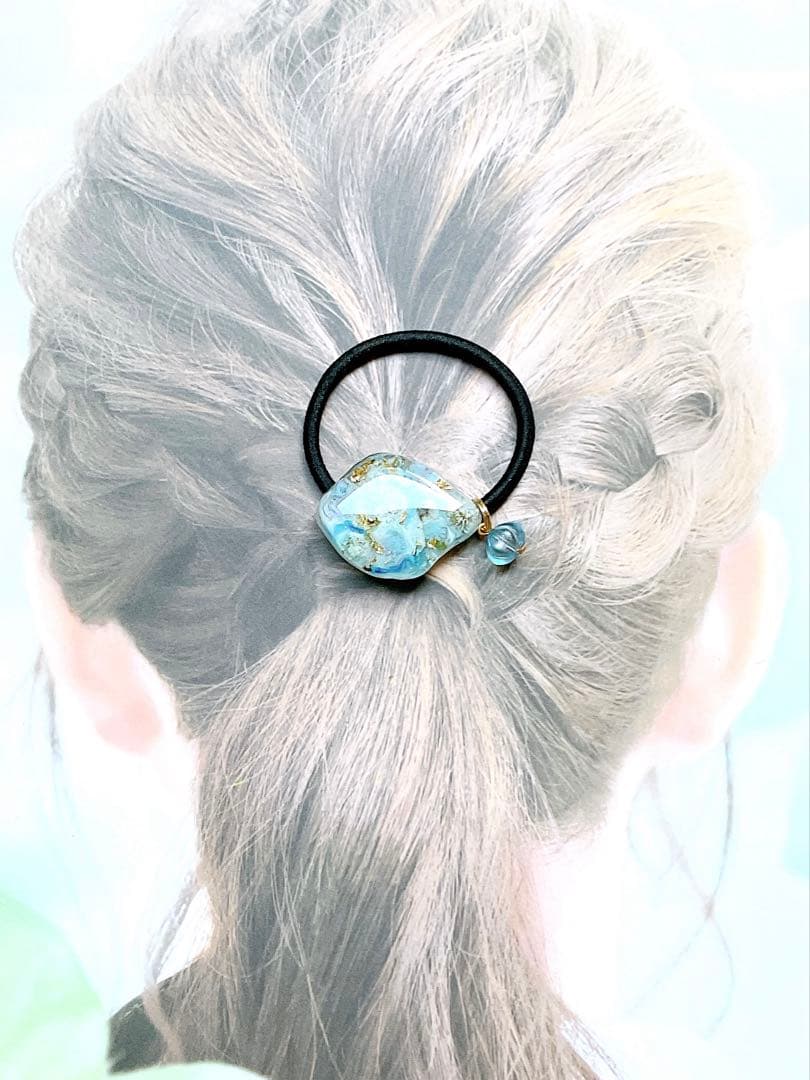 【Aー631】レジン ヘアゴム／ドライフラワー