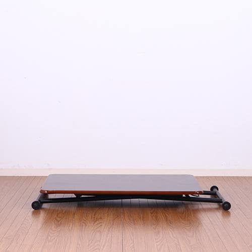 【新品・送料無料】【完成品】ガス昇降式テーブル PU 幅90cm ブラウン