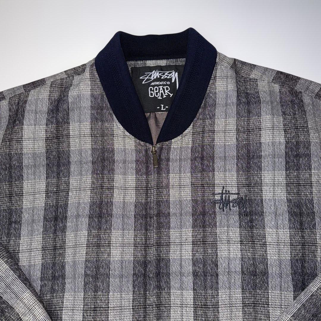 ス*ル様 90s OLD Stüssy チェック柄 ジップジャケット L 刺繍ロ