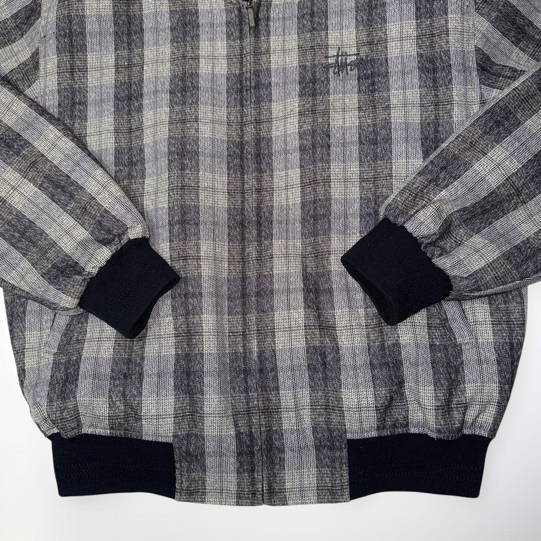 ス*ル様 90s OLD Stüssy チェック柄 ジップジャケット L 刺繍ロ