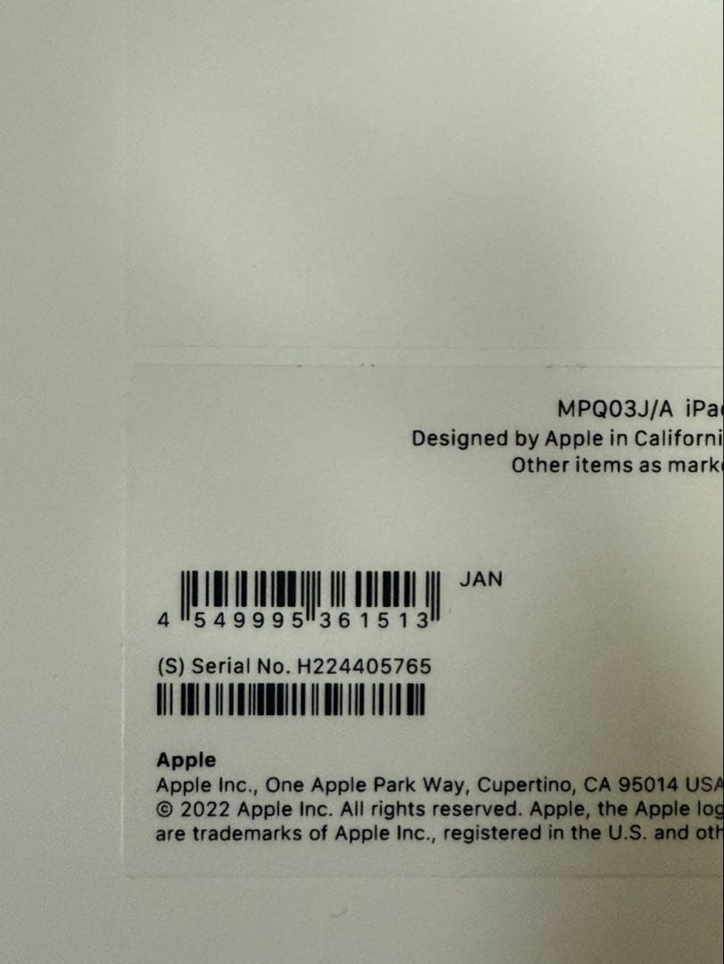 Apple iPad 本体　第10世代