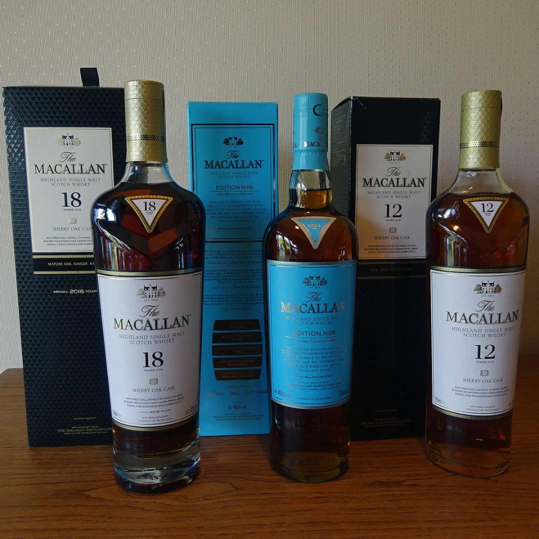 3本セット未開栓マッカラン18年12年 エディション No.6スコッチ国内正規品