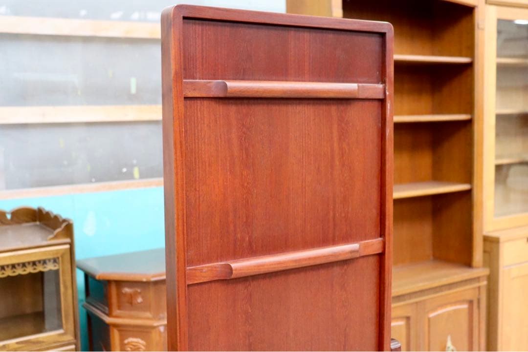 GMHK875○唐木家具 花梨 中国美術 姿見 全身鏡 ウォールミラー 和モダン