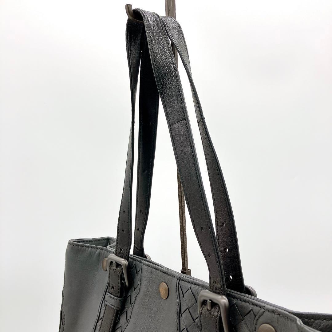 【BOTTEGA VENETA】トートバッグ　イントレチャート　ダークグレー