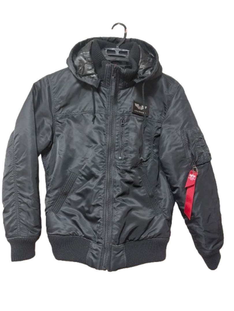 【美品・XL】ALPHA MA-1 フード着脱式 ブラック 定番人気