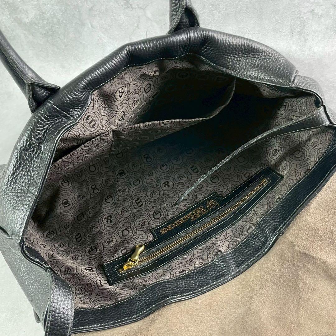 トフアンドロードストーン ルーフボタン トートバッグ ビジネス 本革 ブラック