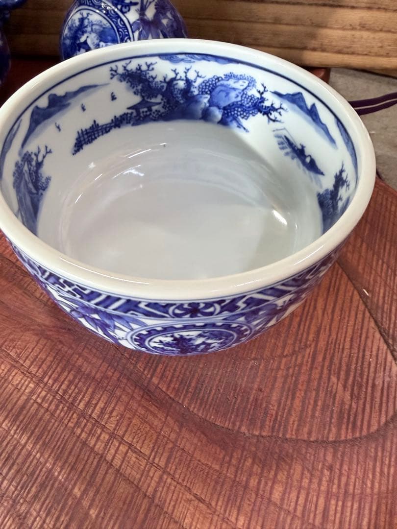 真葛 宮川 香齋 作　皆具セット　染付　共箱