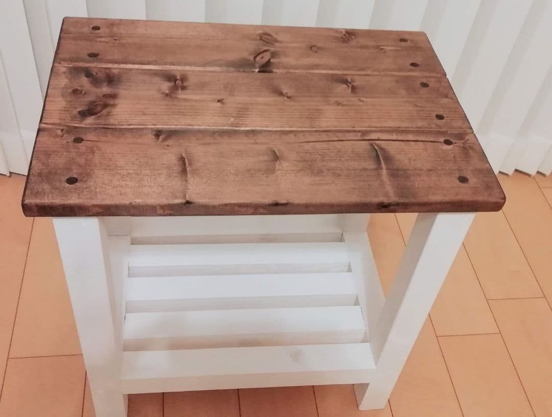 スツール/木製/飾り棚/椅子/ホワイト【送料込み】