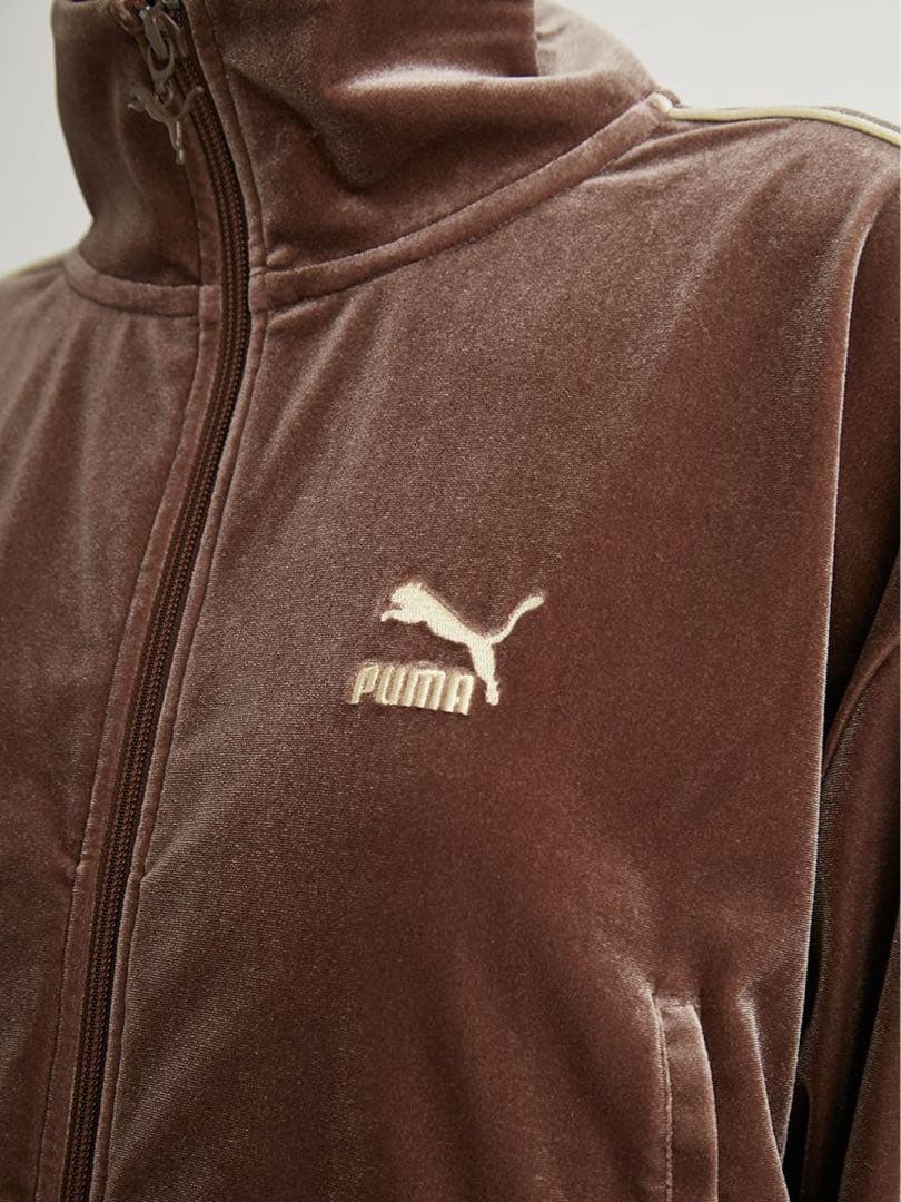 PUMA emmi ベロアジャージ ブラウン