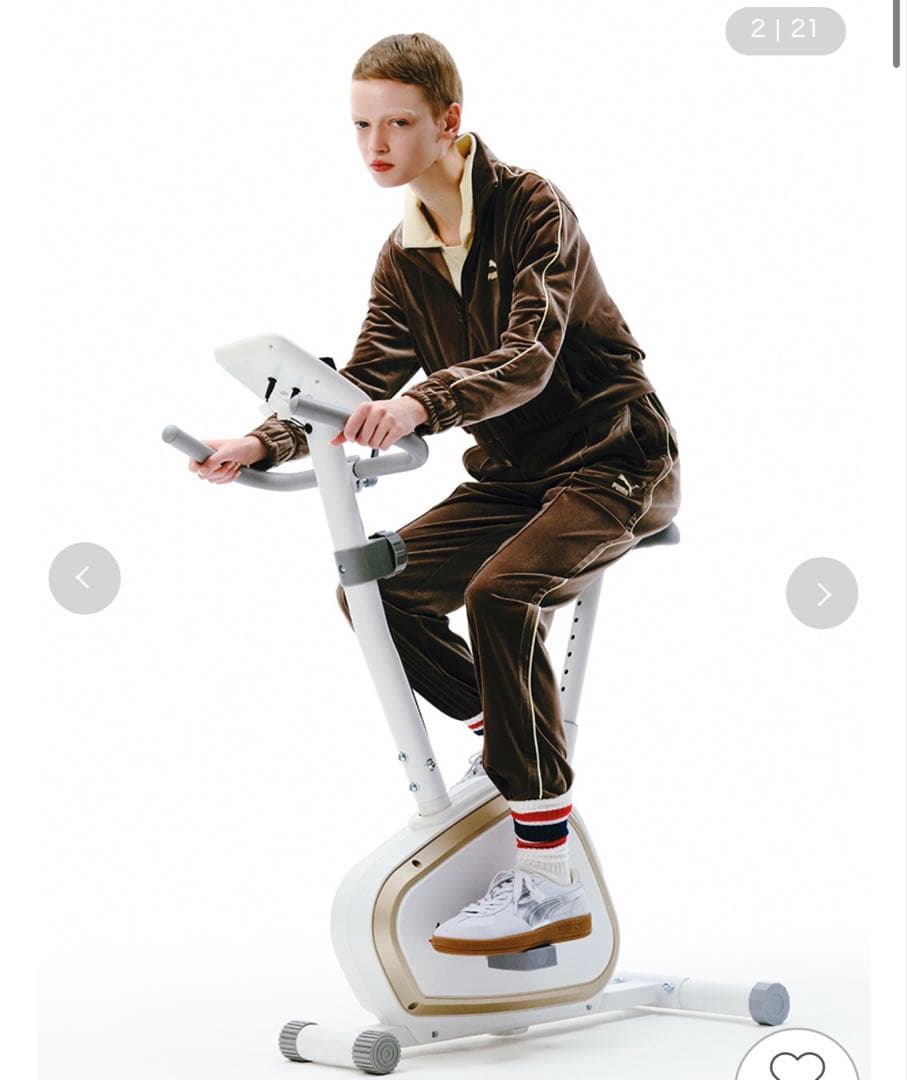 PUMA emmi ベロアジャージ ブラウン