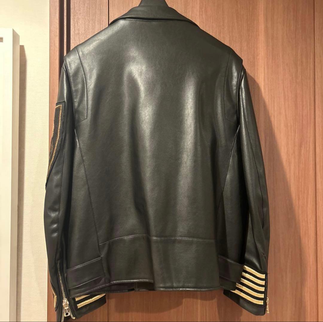 BALMAIN エコレザー ライダースジャケット サイズ50