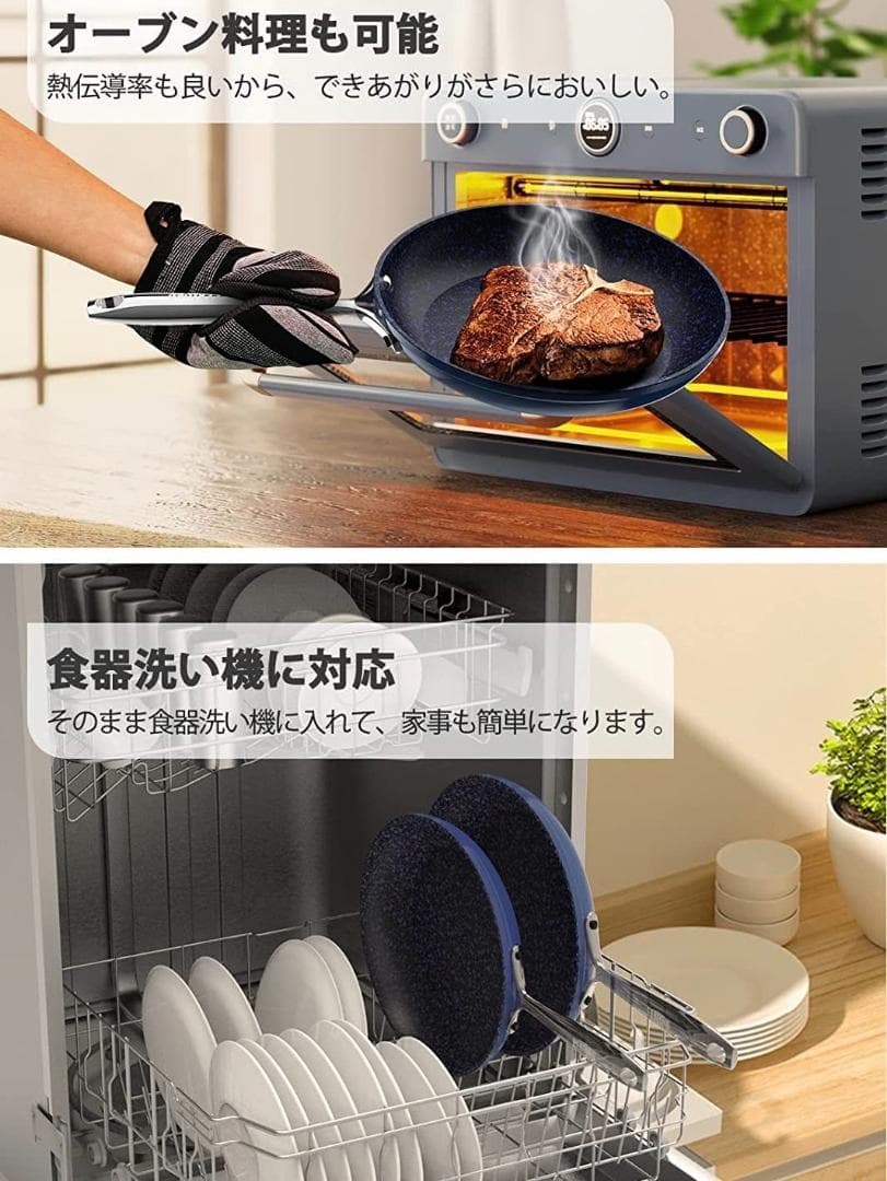 プロも大絶賛の焦げ付きにくさ❣圧倒的に使いやすい＆扱いやすい♪❤万能フライパン