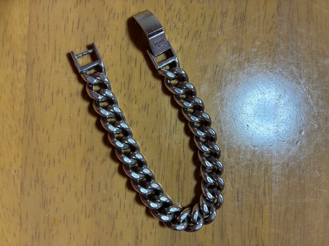 シルバー クラスプ式 ブレスレット 49g