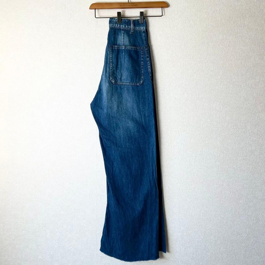 67NOWOS ワイドデニムパンツ カットオフ フレア