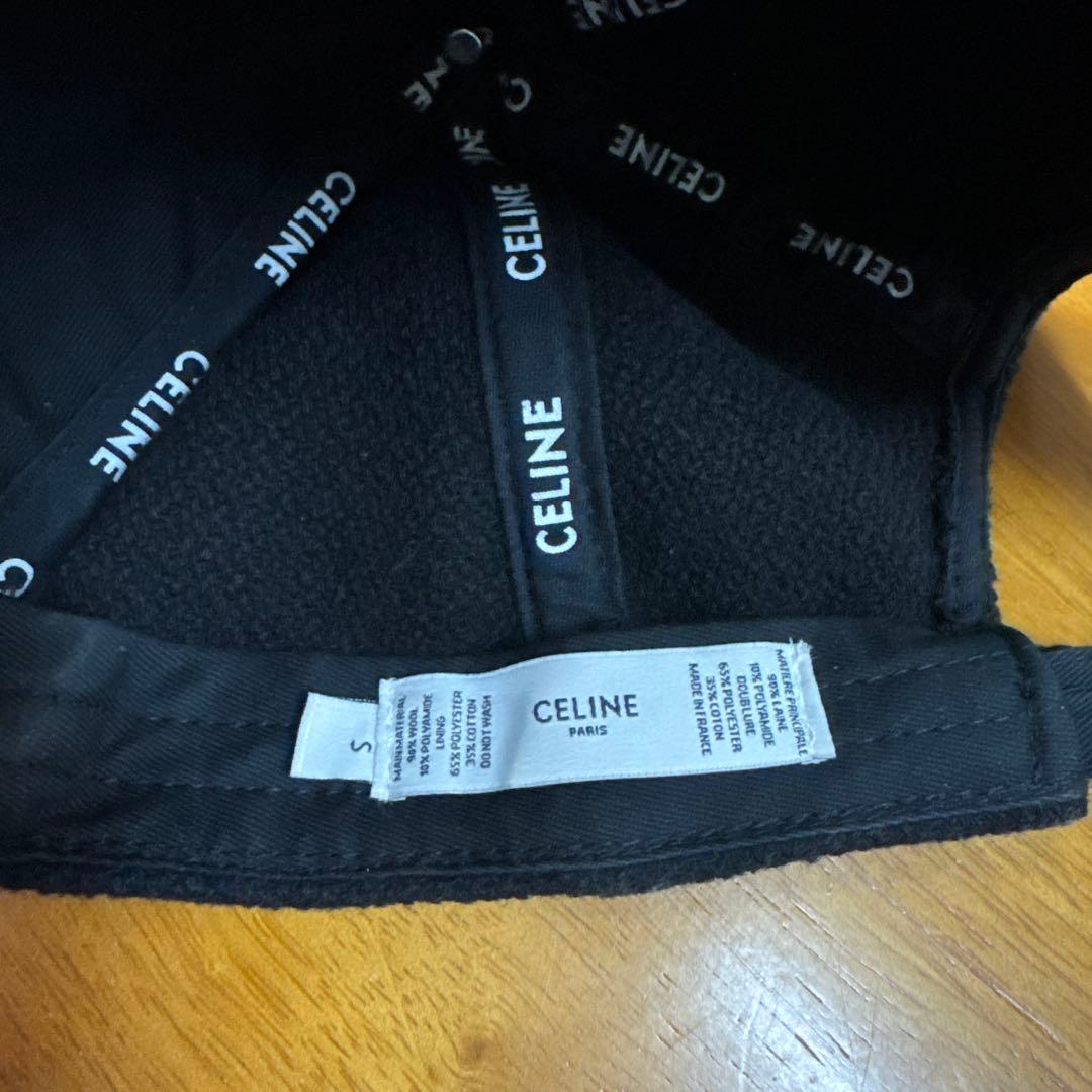 CELINE ベースボールキャップ ブラック/ホワイト