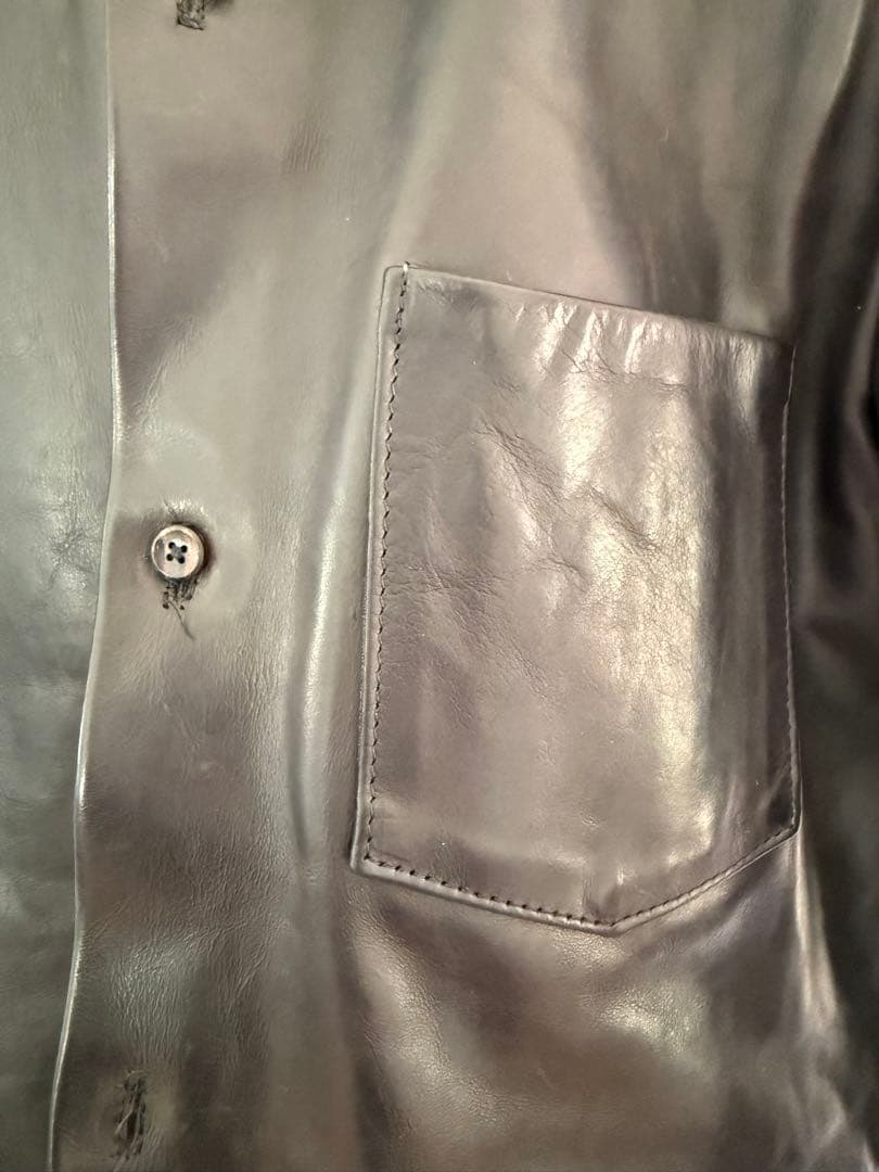 ANSNAM GUIDIレザーシャツ　黒 アンスナム