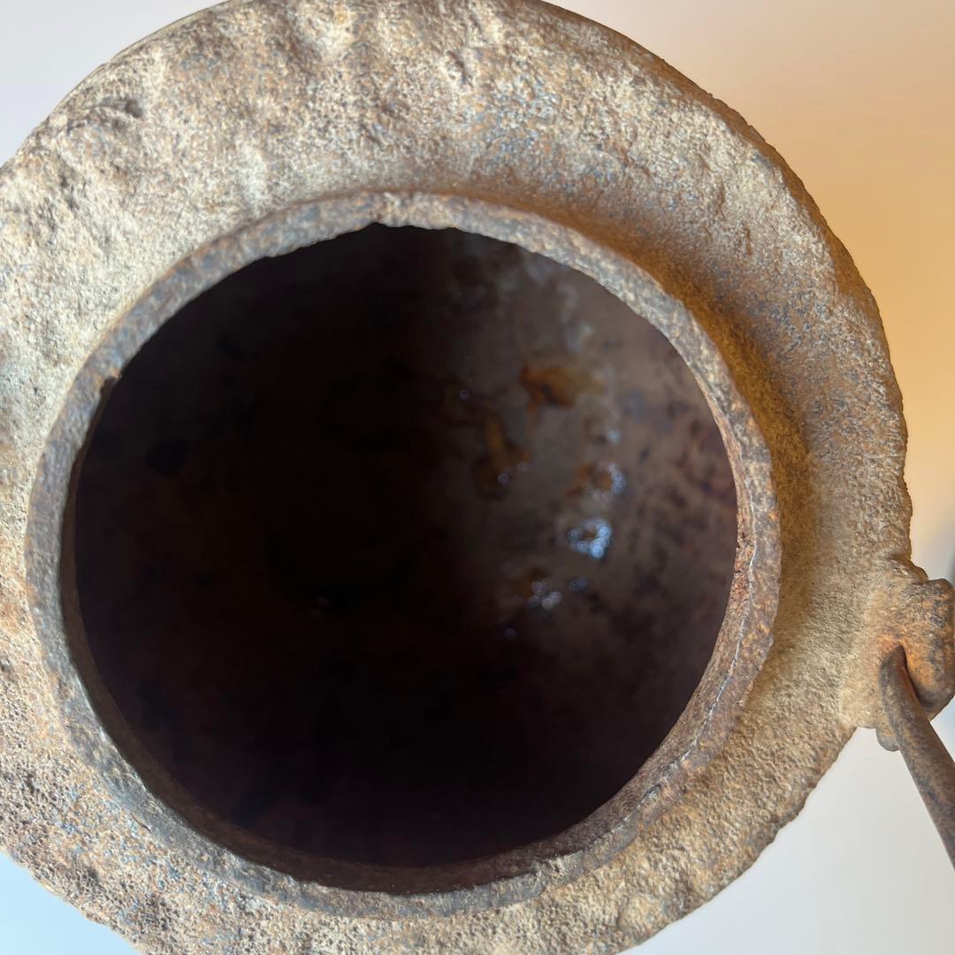 龍文堂　造 鉄瓶　猿　松　斑紫銅　蓋　水漏れ　無し　骨董品