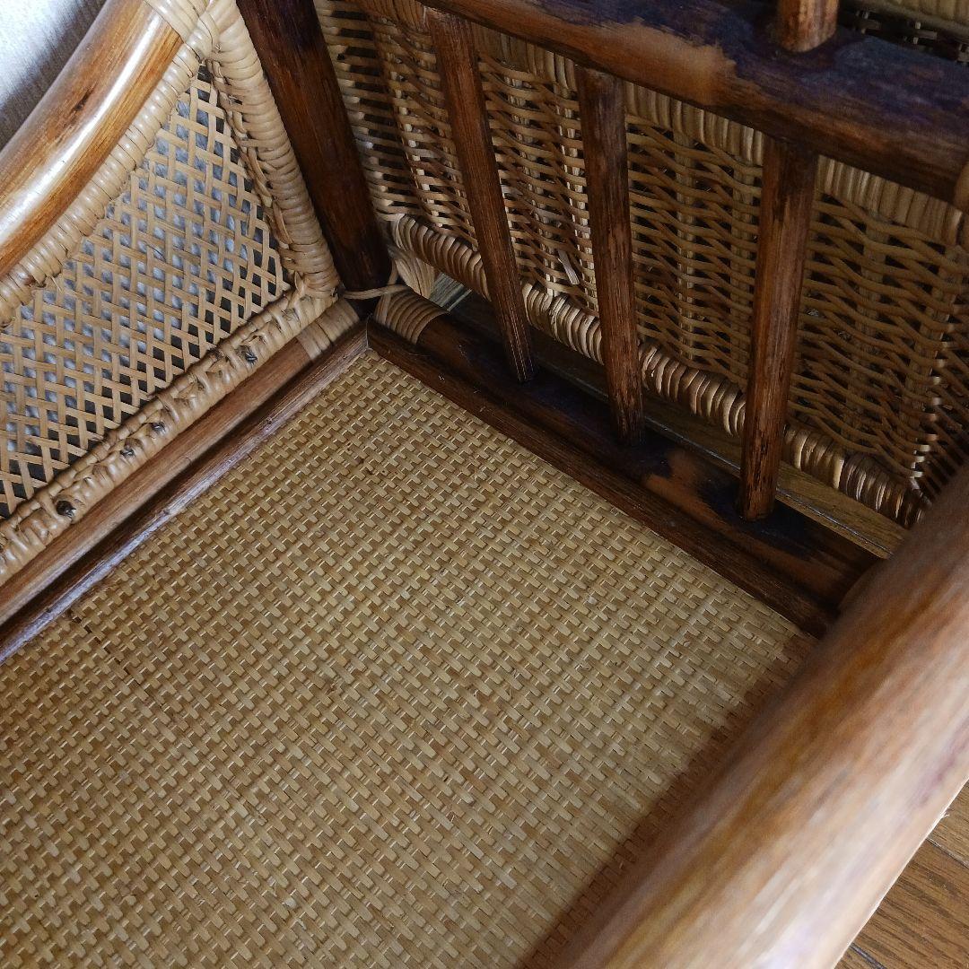 ラタン製 3段引き出しチェスト　オープンシェルフ　キャスター付き