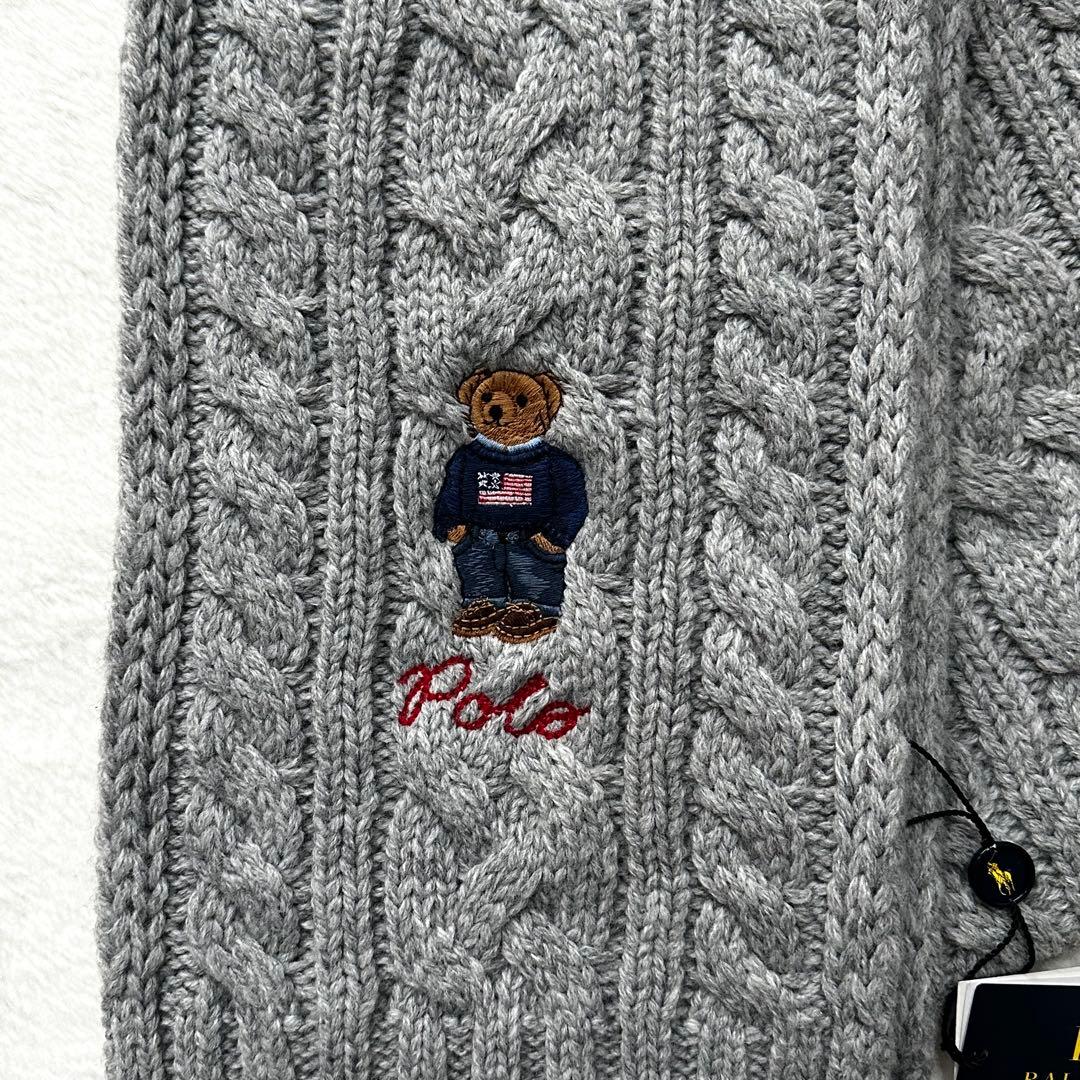 POLO RALPH LAUREN ポロベア ケーブルマフラー グレー