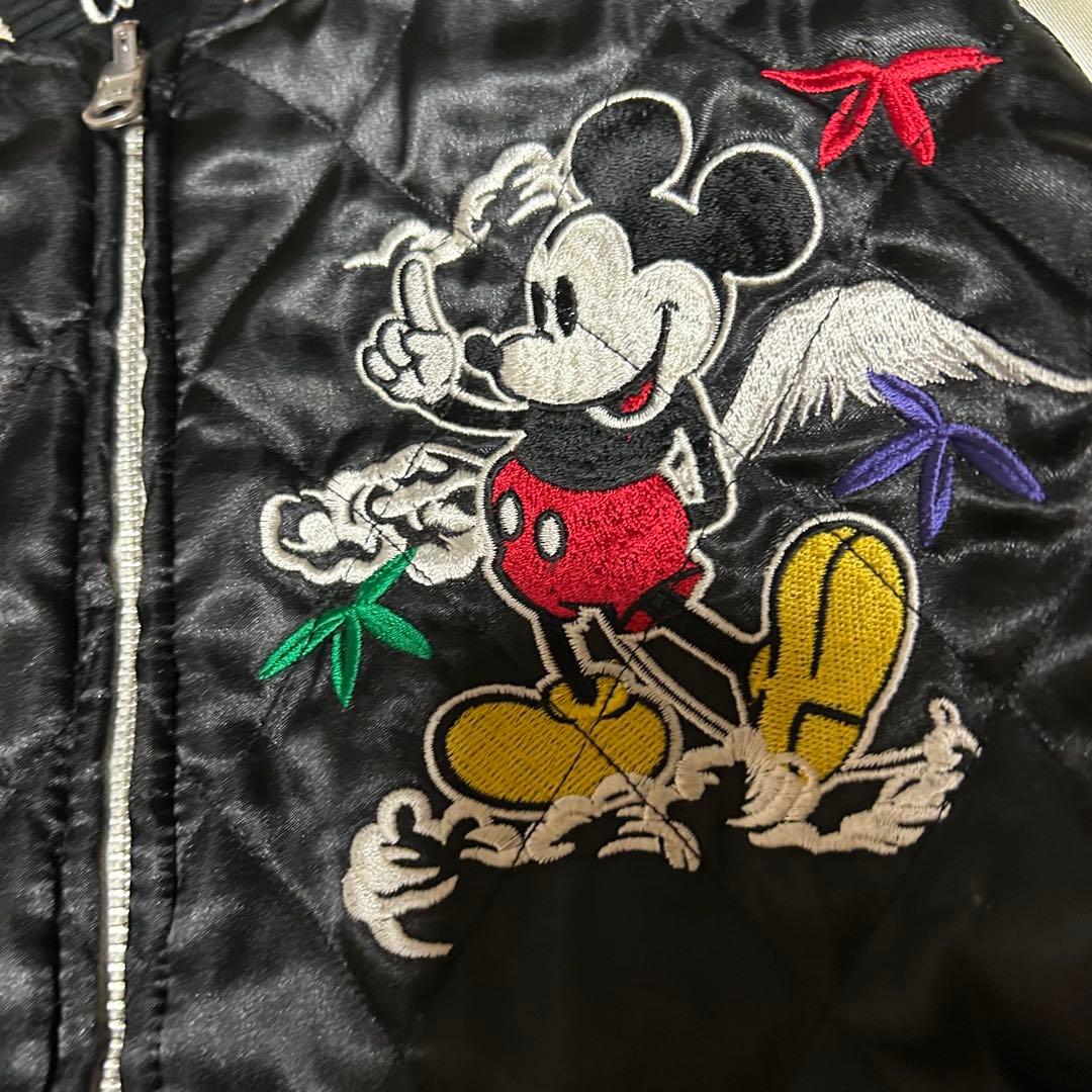 Disney ミッキーマウス 豪華刺繍 リバーシブル スタジャン M ミッキー