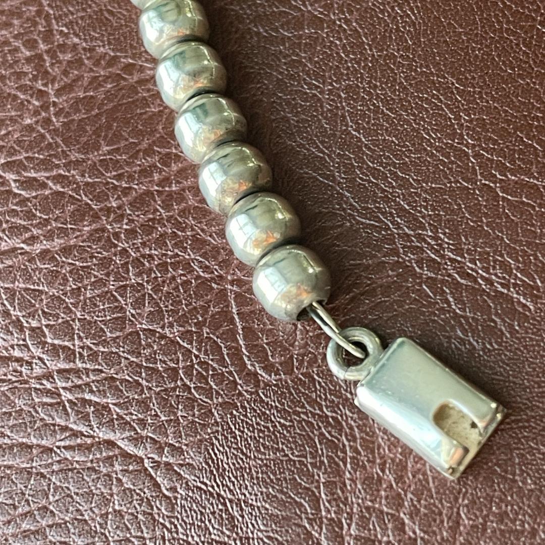 ビンテージシルバー925 ボール ビーズブレスレット メキシコ製 メンズ 希少