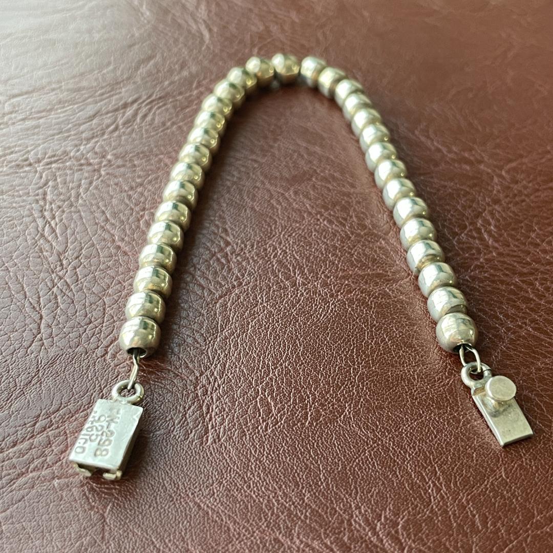 ビンテージシルバー925 ボール ビーズブレスレット メキシコ製 メンズ 希少