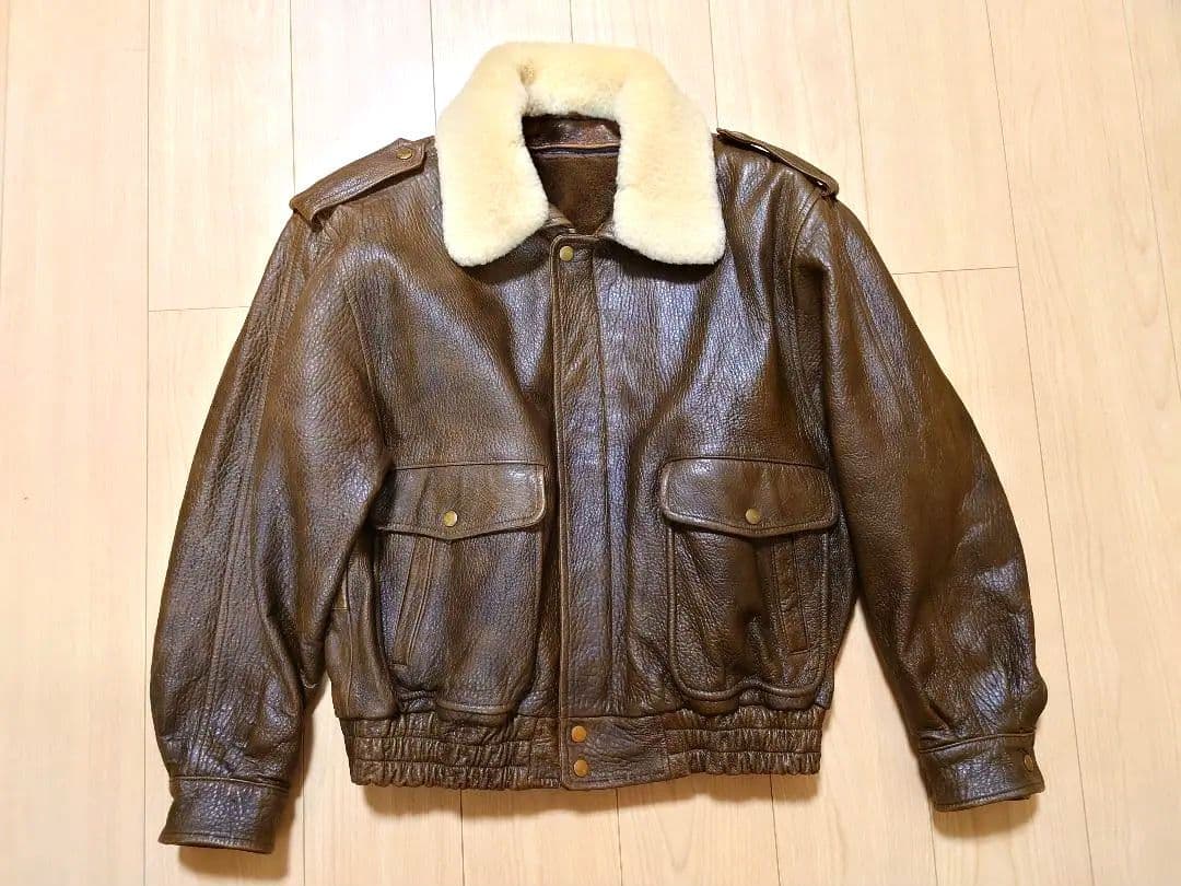 ​【メンテ済LL】G-1 レザージャケット 羊革 本革 フライトジャケット ボア