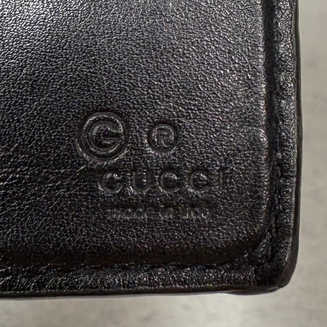 【美品】GUCCI マイクロシマ GG柄 マネークリップ ブラック レザー