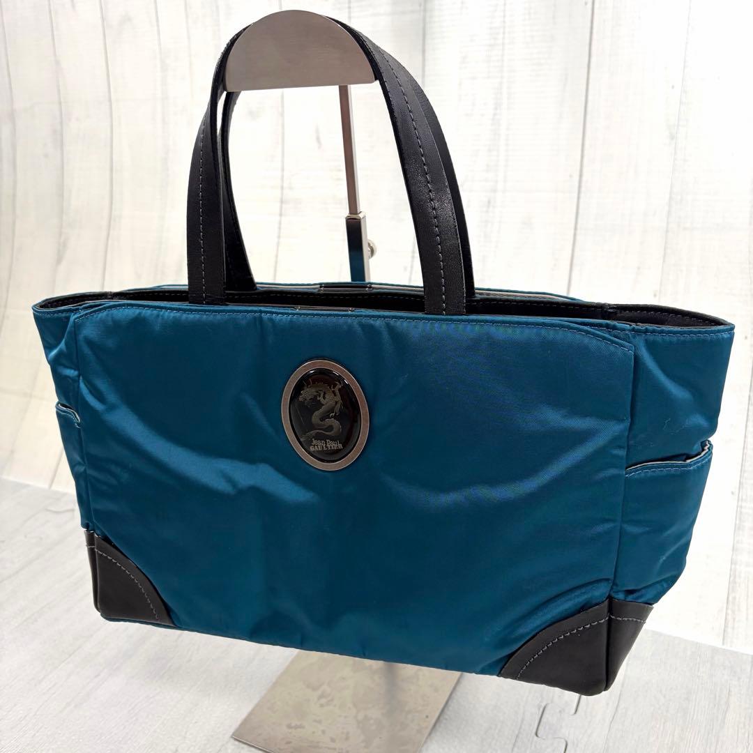 非売品 ジャンポール ゴルチエ ドラゴン カメオ ハンドバッグ ブルー ブラック