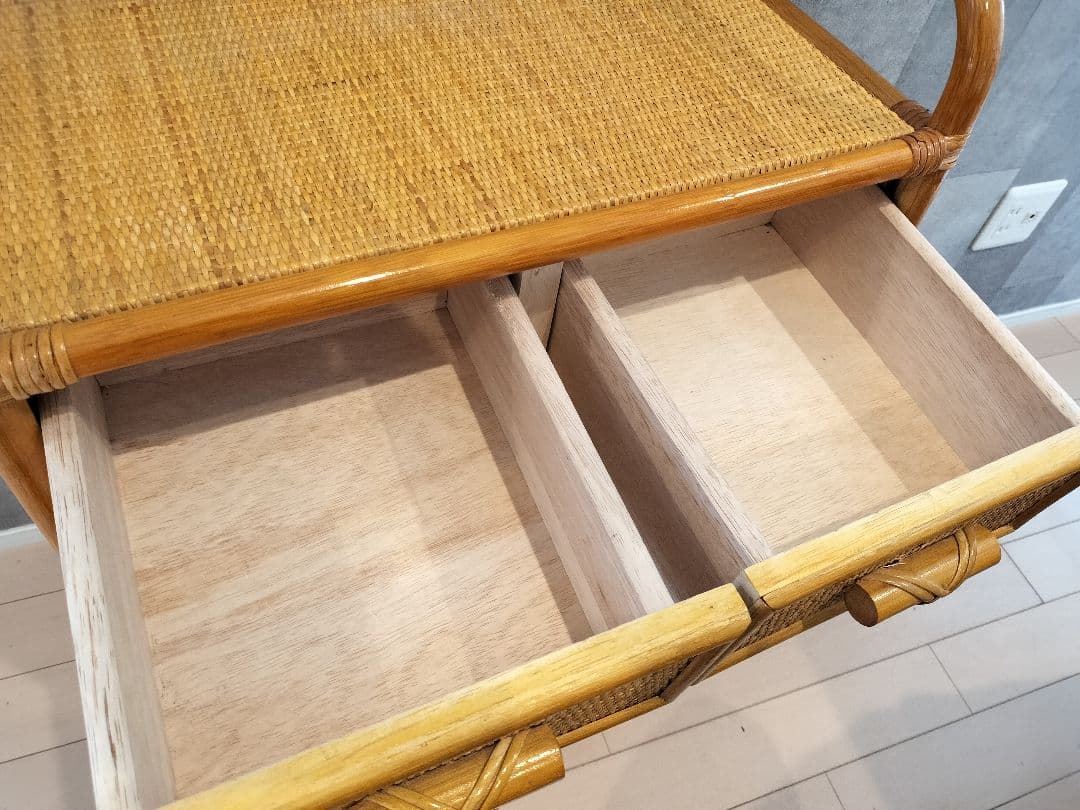 レトロ ラタン籐チェスト 家具 5段 タンス