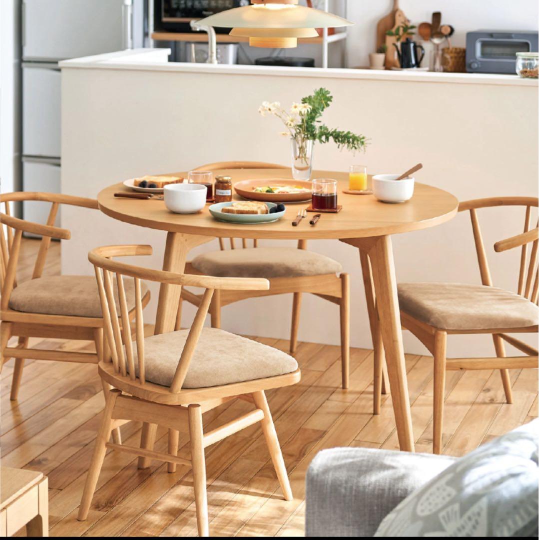 ⚫︎レキミ⚫︎ベルメゾン - 集える円形ダイニングテーブル 直径約110cm