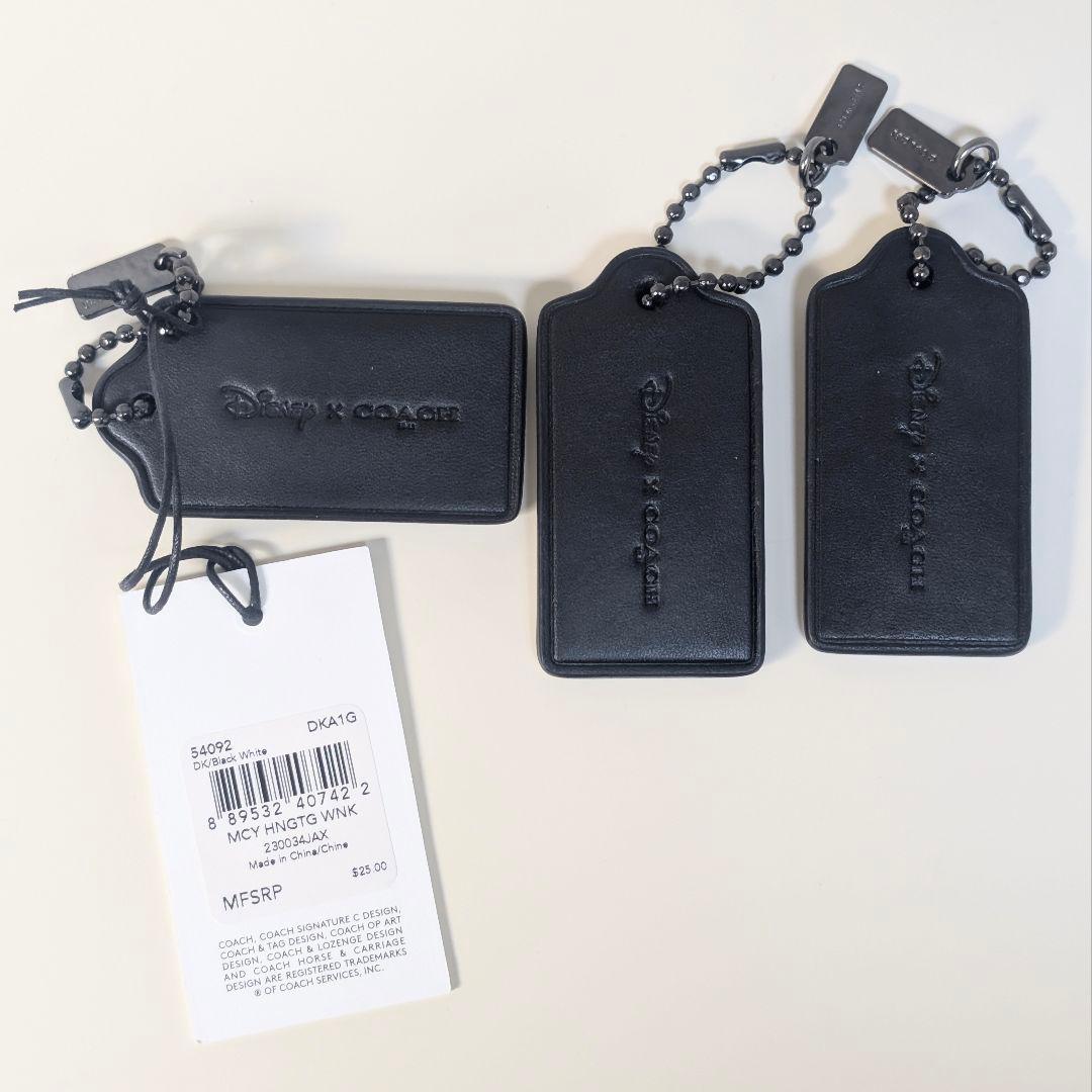 新品未使用 Disney × COACH レザー タグ 3点セット 正規品