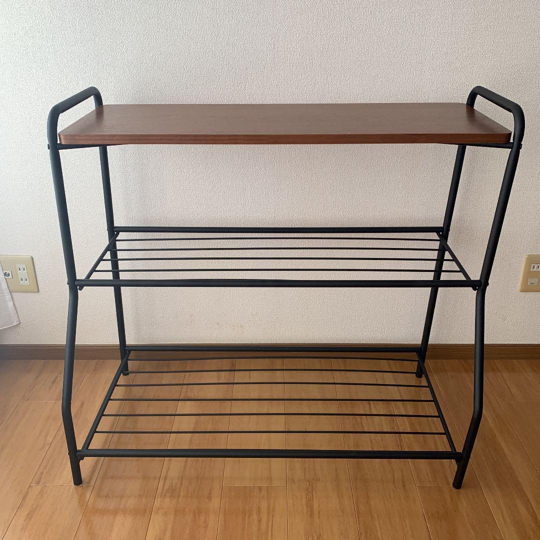 廃盤品スチールラック 黒/ブラウン