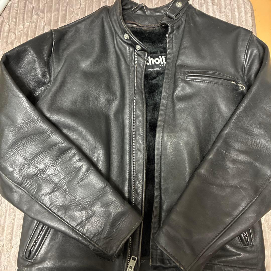90年代 Schott USA製のシングルライダース系レザージャケット