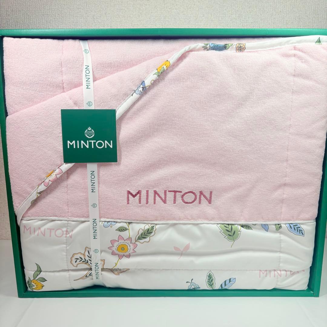 MINTON ミントン シルク混肌掛けふとん ピンク　花柄