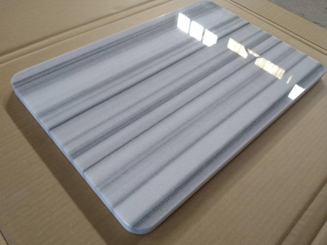 天然白大理石 のし台　600×400×23 R●製菓台・こね台●新品●送料無料