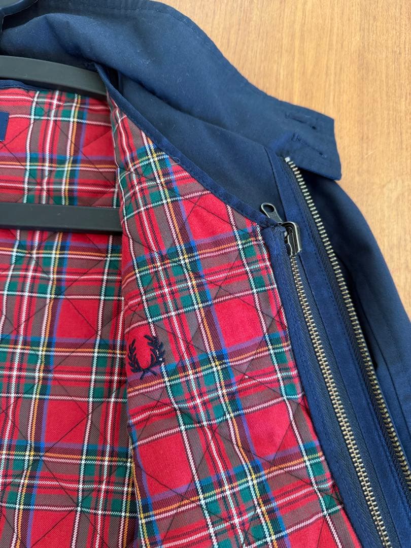 フレッドペリー　ネイビー トレンチコート チェックベストライナー付き