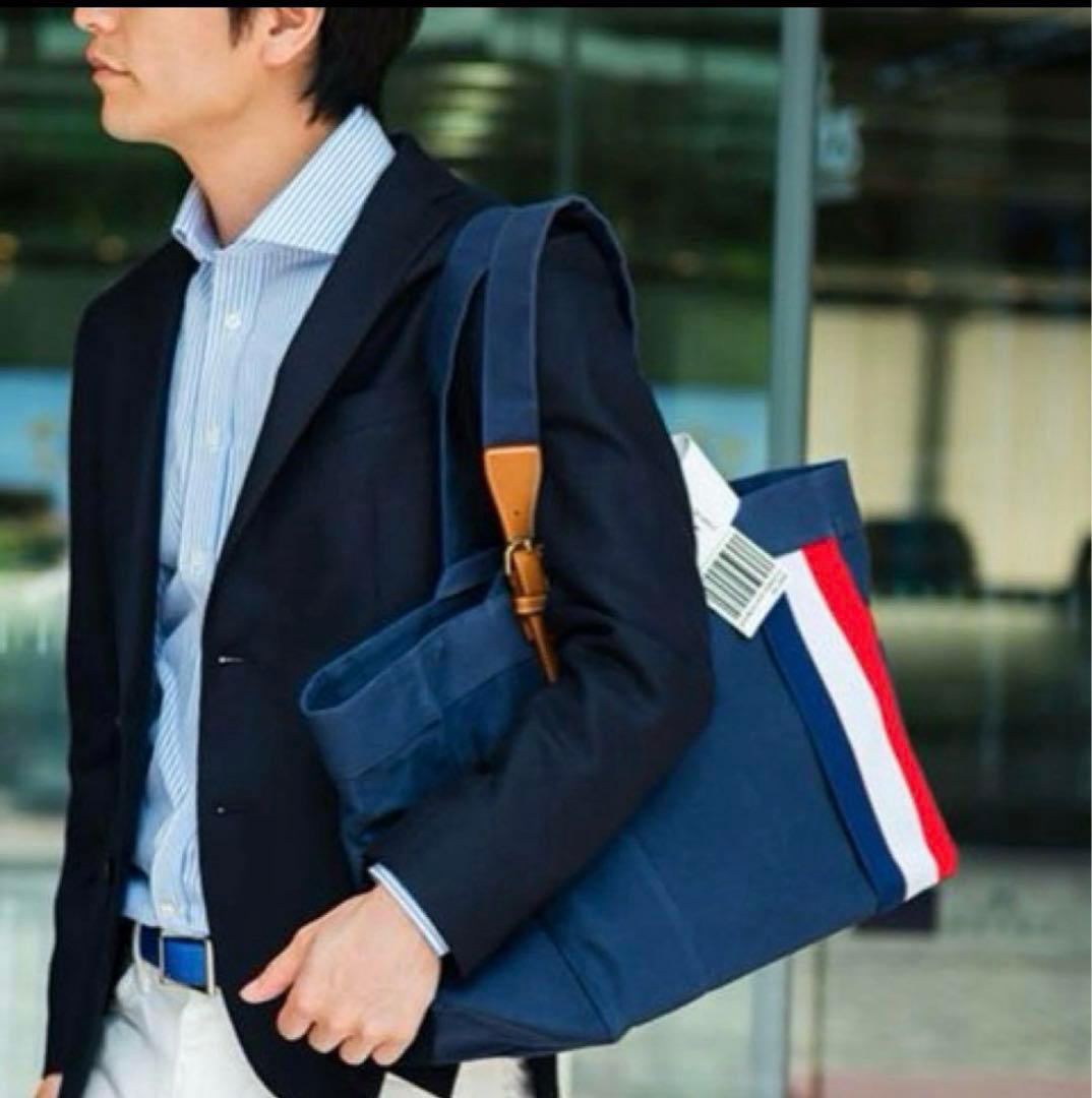 未開封　ダブルループ フランス×ネイビー/帆布トートバッグ 日本製 藤巻百貨店