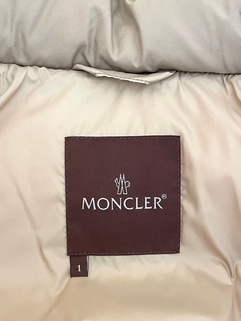 MONCLER モンクレール 茶タグ ファー付きダウンコート ベージュ サイズ1